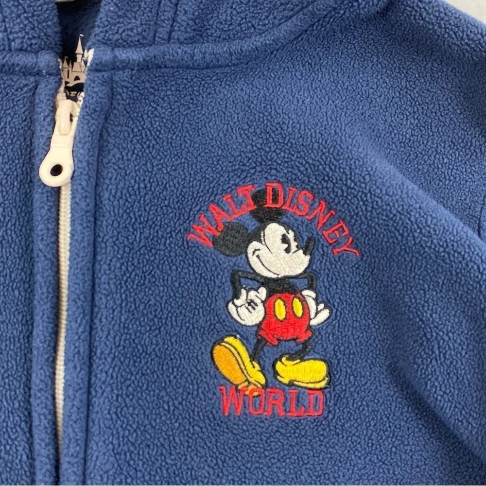 Disney Parks Mickey Mouse Fleece Collegiate Style‎ Embroidered Full-Zip Jacket M